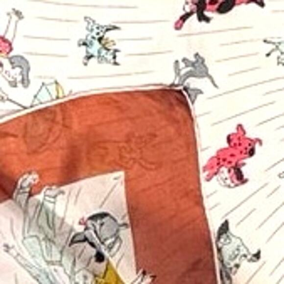 Silk Hand Rolled Raining Cats and Dogs Vintage Scarf RARE - Picture 10 of 14